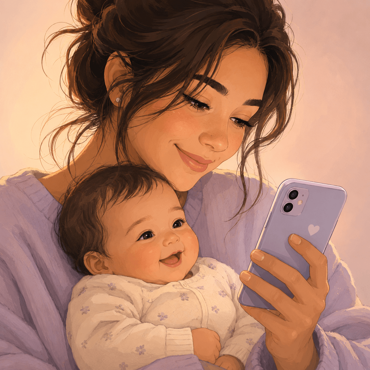 Mother holding baby